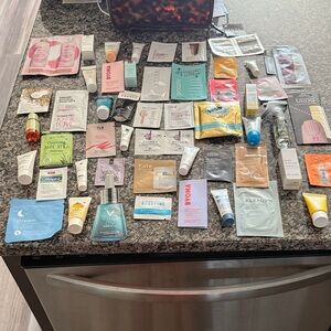 55+ Piece Assorted Skincare and Beauty Sample Set And Ulta Cosmetic Bag